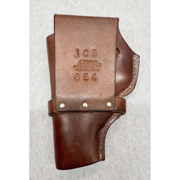 Vtg George Lawrence Brown Leather Basket Weave Holster ICB 654 Outdoors Utility - Picture 5 of 12